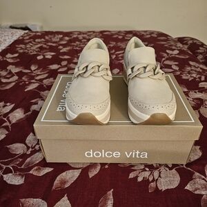 Dolce Vita Women's Nude Chain-Detail Slip-On Sneakers